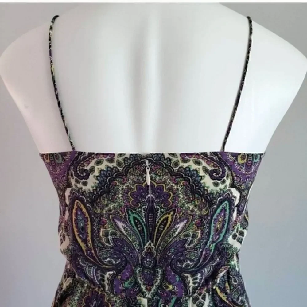 J CREW Silk Paisley Spaghetti Strap Dress Sz 0